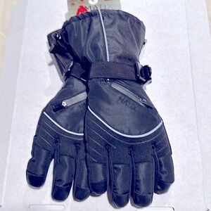 MATIX Fleece Lined Black Ski Gloves w/ zipper MED NWT